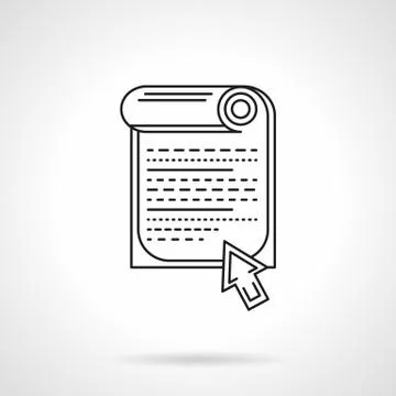 Web article flat line vector icon Stock Illustration