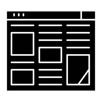 Web Article Glyph Icon Stock Illustration