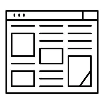 Web Article Line Icon Stock Illustration