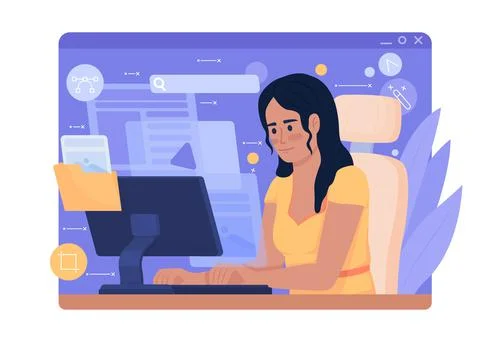 Web artist portfolio 2D vector isolated illustration Stock Illustration