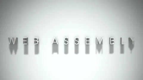 Web assembly 3D title animation white text on a white background Stock Footage 299644845