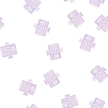 Web attacks glyph seamless pattern Stock Illustration