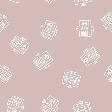 Web attacks line seamless pattern Stock Illustration
