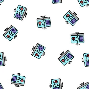 Web attacks vector seamless pattern Stock Illustration