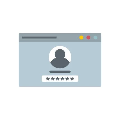 Web authentication icon flat isolated vector Stock Illustration