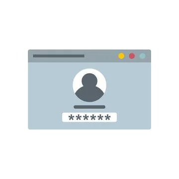 Web authentication icon flat isolated 库存插图