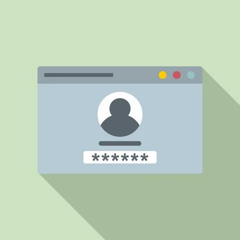 Web authentication icon, flat style Stock Illustration