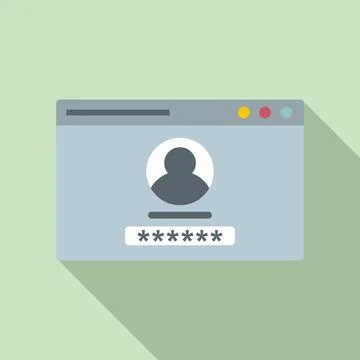 Web authentication icon, flat style Stock Illustration