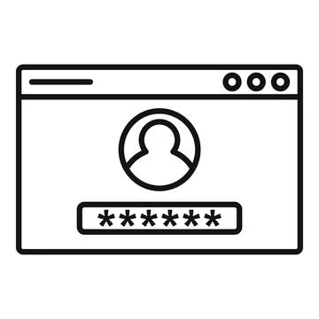 Web authentication icon, outline style Stock Illustration