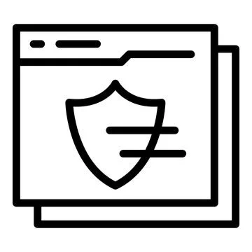 Web authentication icon outline vector. Two factor verification Stock Illustration