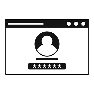 Web authentication icon, simple style Stock Illustration