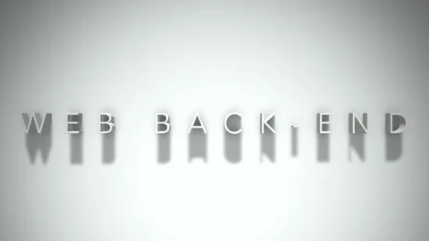 Web back end 3D title animation white text on a white background Stock Footage 299370430