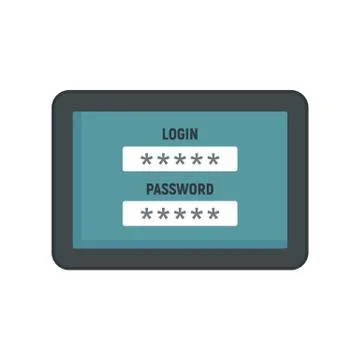 Web bank login icon, flat style Stock-Illustration