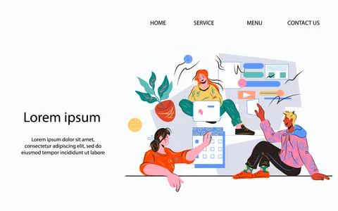 Web banner for agile system of management and development, vector illustration. 스톡 일러스트