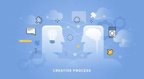 Web banner of creative process Stock Illustration