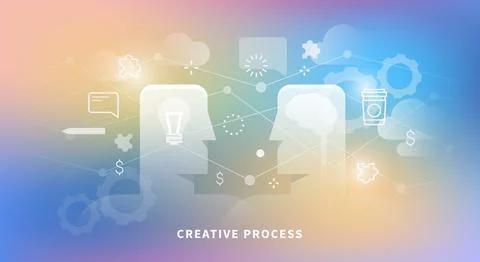 Web banner of creative process Stock Illustration