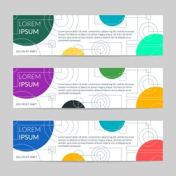 Web banner design with abstract background. Design template for website, header  Stock Illustration