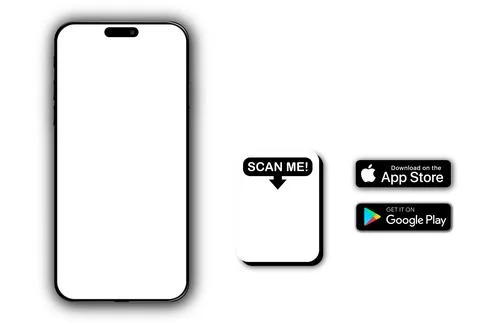 Web banner design template. Phone scanning qr code via mobile app icon vector Stockillustratie