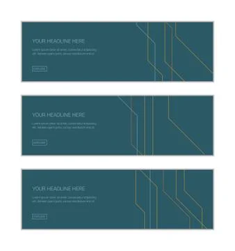 Web banner design template set consisting of abstract backgrounds Stock Illustration