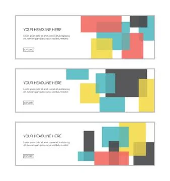 Web banner design template set consisting of abstract background patterns イラスト素材