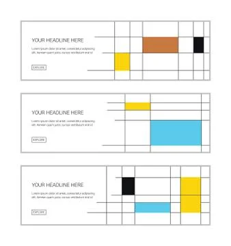 Web banner design template set consisting of abstract patterns イラスト素材