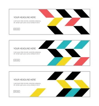 Web banner design template set consisting of abstract background patterns Stock Illustration