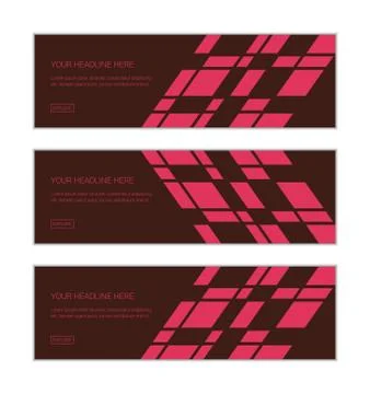 Web banner design template set consisting of abstract background patterns Stock Illustration