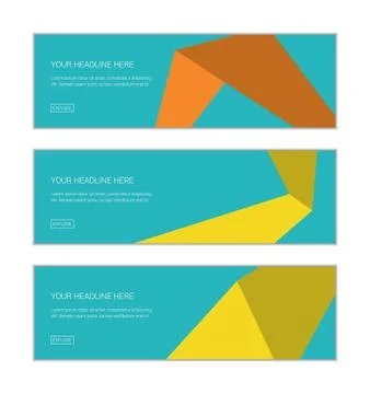 Web banner design template set consisting of abstract backgrounds Stock Illustration