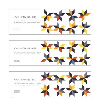 Web banner design template set consisting of abstract background patterns Illustrazione stock