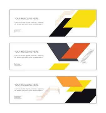 Web banner design template set consisting of abstract backgrounds Stock Illustration