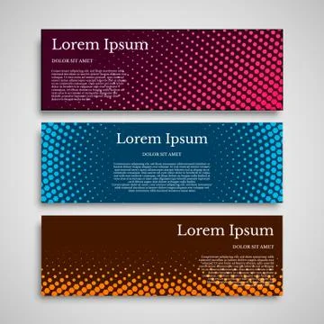 Web banner design templates. Vector abstract banner design set. Stock Illustration