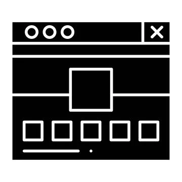 Web Banner Glyph Icon Illustrazione stock