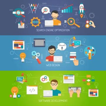 Web Banner Horizontal Illustrazione stock