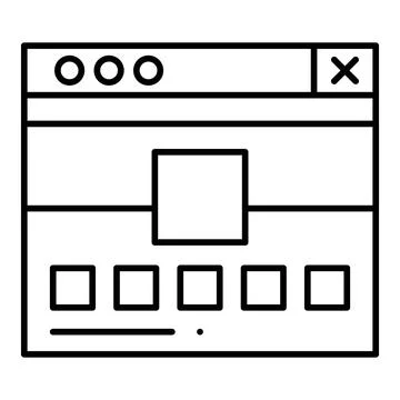 Web Banner Line Icon Stock Illustration
