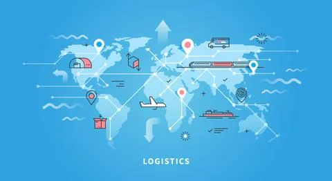 Web banner of logistics Stock Illustration
