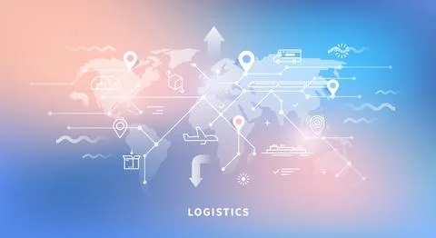 Web banner of logistics Stock Illustration