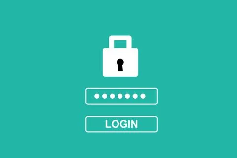 Web banner, Password login on green background, cyber security concept Stock Illustration