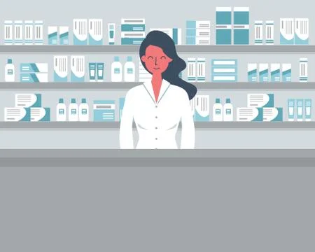 Web banner of a pharmacist Stock Illustration