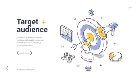 Web banner template features a bold design emphasizing target audience engage Stock Illustration