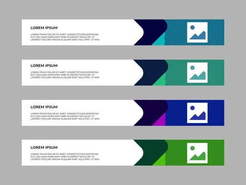 Web Banner Vector Template Set. Modern and Elegant Design with Space for Copy Stock Illustration