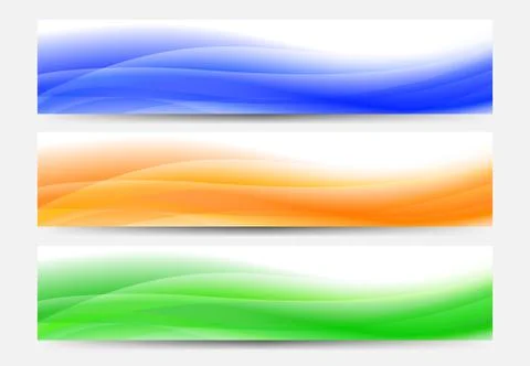 Web Banners Background in blue, orange and green Illustrazione stock