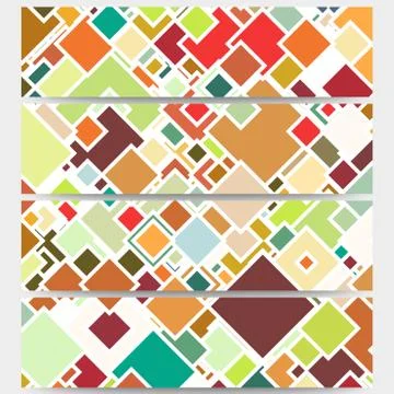 Web banners collection, abstract header layouts. Abstract colored backgrounds Stock Illustration