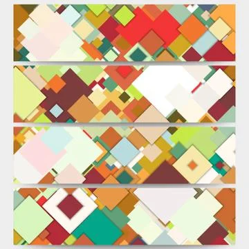 Web banners collection, abstract header layouts. Abstract colored backgrounds Stock Illustration