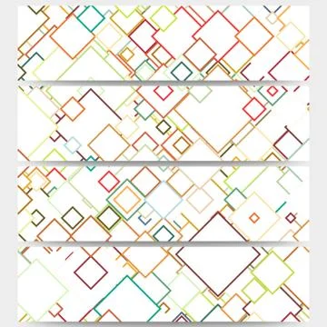 Web banners collection, abstract header layouts. Abstract colored backgrounds Stock Illustration