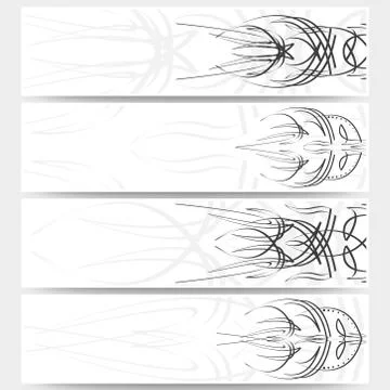 Web banners set, pinstripe design header layout templates Stock Illustration