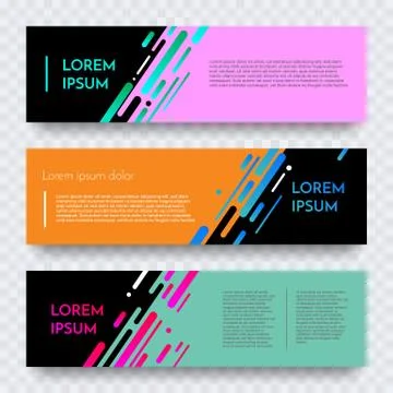 Web banners set for vector digital website background template Stock Illustration