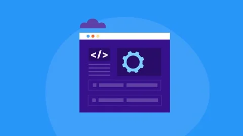 Web based application, coding and programming, internet technology animation. Stock Footage 292966214