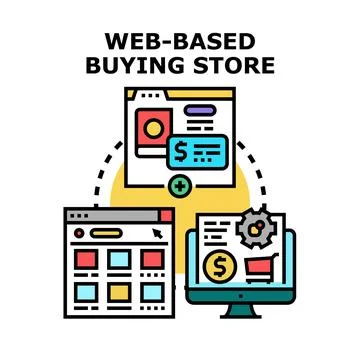 Web based buying store concept vector illustration Stock Illustration