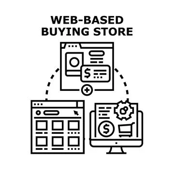 Web based buying store concept vector illustration Stock Illustration
