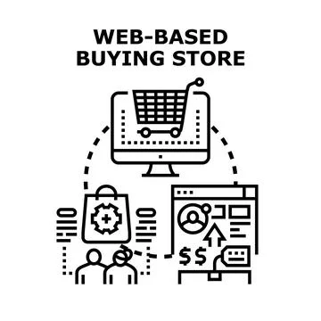 Web based buying store online e commerce platform Stock Illustration